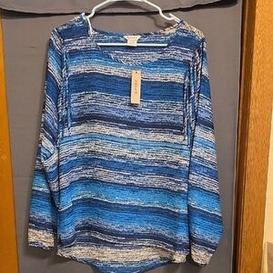 Ariat Blue and White Striped Blouse